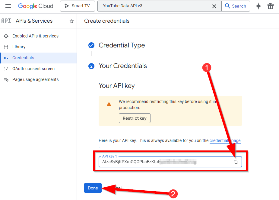 Як отримати API ключ YouTube для приставки