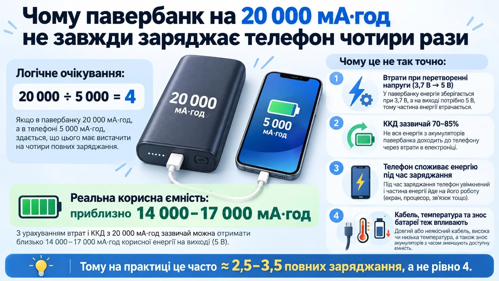 Інформація про ємність павербанків